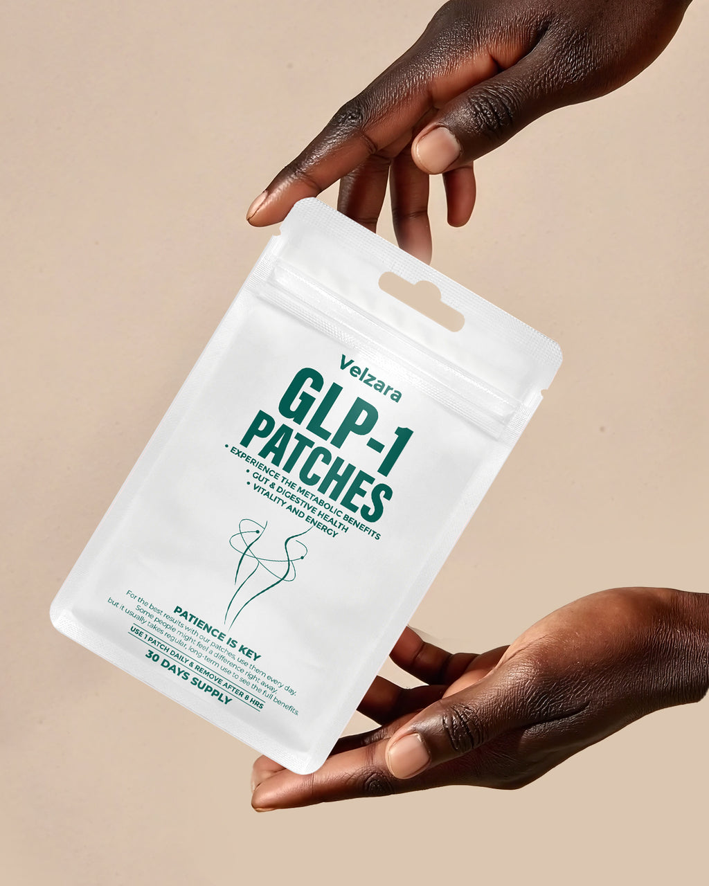 Velzara Botanical GLP-1 Patches for Daily Body Harmony | Natural Ingredients Including Berberine, Pyridoxine, Fucoxanthin Pomegranate 30 Patches